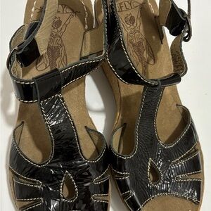 Fly London Black Wedge Sandals New With Out Tag Bought New Never Worn Outside
